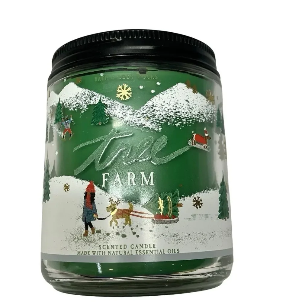 Bath & Body Works Candle TREE FARM Single Wick Scented Candle NWT 7 oz.